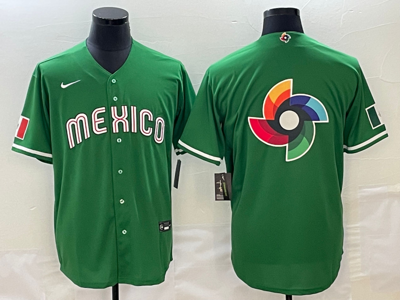 Men 2025 MLB world cup Mexico green Nike jersey 011